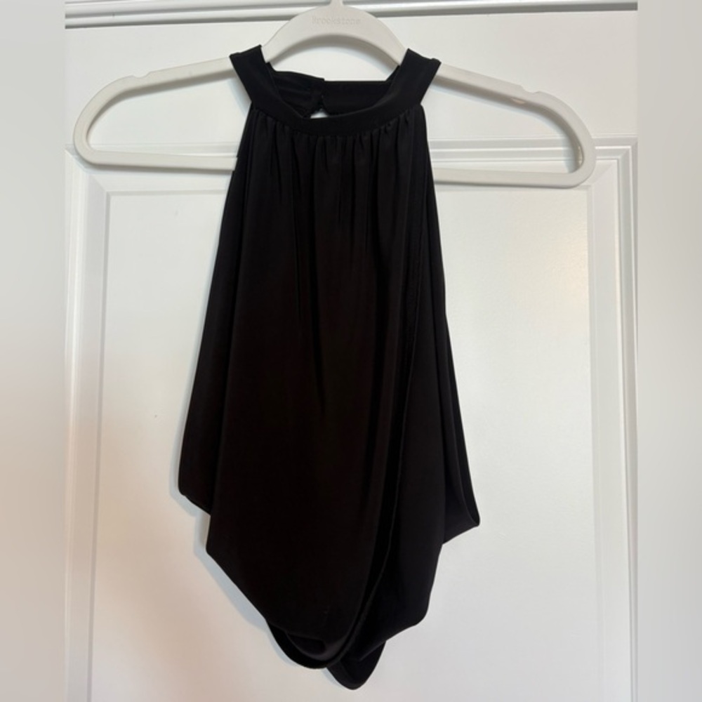 EUC PrettyLittleThing Black Draped Halter Top Size 8
